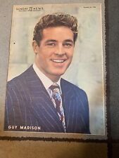 GUY MADISON Original Color Portrait SUNDAY NEWS 10/27/46 OLD HOLLYWOOD RARE picture