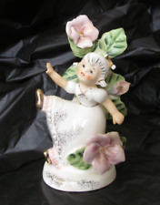 Vintage LEFTON JAPAN ceramic figurine FEBRUARY 985 Birthday ANGEL  HALO damaged picture