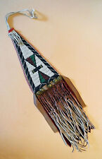 Antique 1890s Crow Nation Native American Indian Fully Beaded tomahawk drop picture