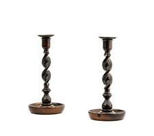 An Pair of Early English Oak Candlesticks picture