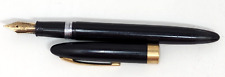 Vintage 1950s W A Sheaffer Admiral Snorkel Black 14k Nib Fountain Pen USA M24 picture