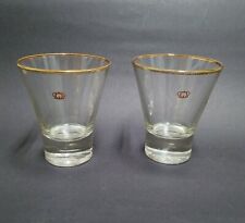 Two CROWN ROYAL Whisky Bourbon Glasses Embossed Etched Weighted Tumblers 2 4