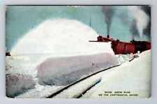 Continental Divide CO-Colorado, Snowplowing Train, Vintage c1911 Postcard picture