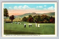 Monterey PA-Pennsylvania, Golf Links at Quierark Rock, Vintage c1930 Postcard picture