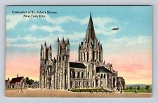 New York City NY- Cathedral Of St John's Divine, Antique, Vintage Postcard picture