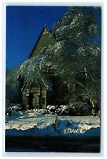 Postcard Hubbard Free Library, Hallowell, Maine snow winter A1 picture