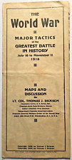 1929 WORLD WAR MAJOR TACTICS MAP Battle July-Nov 1918 Lt Col Thomas Dickson 7E picture