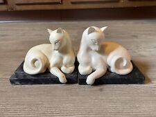 Vintage White Siamese Cat Bookends picture