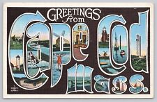 Cape Cod Massachusetts, Large Letter Greetings, Vintage Postcard picture