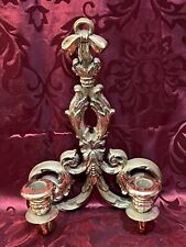 2 Vintage Wall Sconce Two Taper Candle Holder Plastic Gold Ornate Home Interiors picture