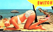 1960's Postcard Pretty Girl In Bikini Jamaca Tourism Alligator Bites Her Butt picture