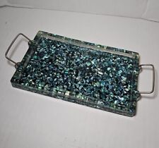 Vintage Paua Shell Tray with Handles, 4.75
