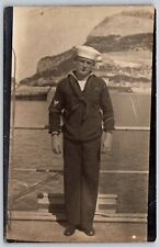 Postcard WW2 Petty Officer First Class? US Navy Soldier in Uniform RPPC C63 picture