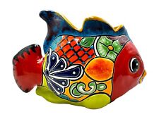 Talavera Decorative Fish Planter Pot Mexican Pottery  Folk Art Home Decor 10” picture
