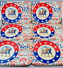 6 VTG 1776-1976 Bicentennial Spirit of 76 American Revolution Molded Food Trays picture