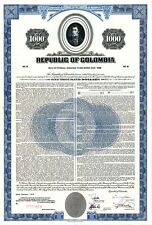 Republic of Colombia - $1,000 Specimen Bond - Specimen Stocks & Bonds picture