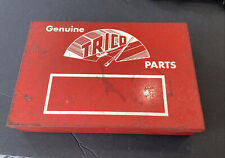 VINTAGE TRICO WINDSHIELD WIPERS PARTS BOX W/ PARTS RED METAL GAS SERVICE STATION picture
