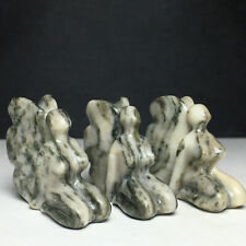 3PC Natural Crystal. SNAKE SKIN JASPE . Hand-Carved. Exquisite Fairy Butterfly picture