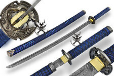 CUSTOM HANDMADE HAND FORGED DAMASCUS STEEL SAMURAI SWORD KATANA SWORD picture