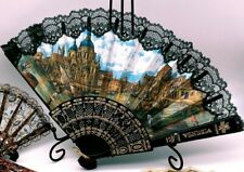 Luxurious Vintage Fabric Hand Held Folding Fan from around the World Venice picture