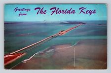 Islamorada FL-Florida, Aerial Key Bridge, Antique, Vintage c1968 Postcard picture