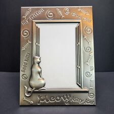 Vintage Terragraphics Metal Cat Kitty Meow Picture Frame Silver 7.75'' x 5.75'' picture