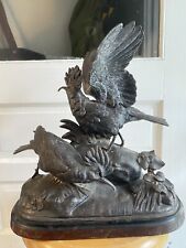 Antique Bronze Hoopoe Tropical Bird Statue Sculpture Bronzed - Epic Quality RARE picture