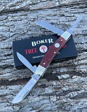 TREE BRAND BOKER d 1095 CARBON BLADES SMOOTH BROWN 4 BLADE CONGRESS KNIFE KNIVES picture