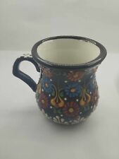 Ceramic vintage floral mug vase home decor hand made picture