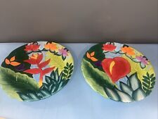 A set of Centrum Aloha Collection Hand Painted Ceramic 8” Plates -D picture