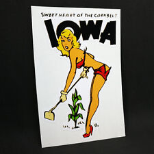 Iowa Pinup Vintage Style Travel Decal, Vinyl Sticker, Pin Up Luggage Label picture