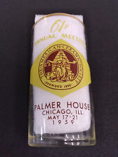 VINTAGE THE AMERICAN CERAMIC SOCIETY GLASS 1959 Palmer House Chicago RARE picture
