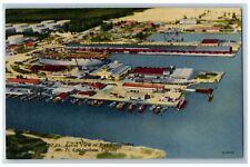 1956 Aerial View Of Everglades Harbor Ship Boat Dock Ft. Lauderdale FL Postcard picture