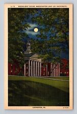 Lexington VA-Virginia, Moonlight Scene, Washington Avenue, Vintage Postcard picture