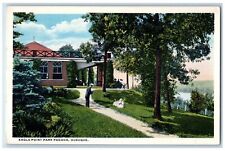 c1950's Eagle Point Park Pagoda River Building Tourist Dubuque Iowa IA Postcard picture