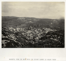 Palestine, Nazareth, Viewed from the West. Vintage Albu At Distance Mount Tabor picture