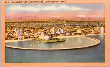 Aerial View of Rainbow Pier and Skyline, Long Beach, California Postcard picture