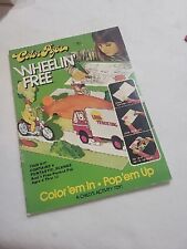 Vtg 1976 Die Cut Color' Em In Pop' Em Up Cards Wheelin Free  Scenes Book Retro  picture