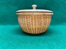 Vintage Nantucket Basket With Wood Top Lid. picture