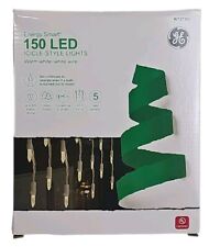 GE Energy Smart 150 Icicle Light String Holiday Christmas Warm White LED On Wire picture
