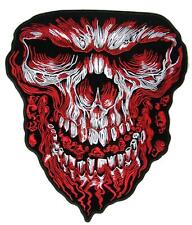 large JUMBO BLOOD SKULL FACE JACKET BACK PATCH #086 EMBROIDERED SKULLS HEAD 11IN picture