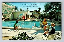 St Petersburg FL-Florida, The Hotel Albemarle, Pool View, Vintage Postcard picture