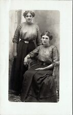 Antique Two Women Seated Postcard Blank Back No Postage picture