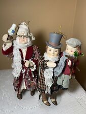 Kurt Adler Ebenezer Scrooge & Bob Crachit with Tiny Tim Porcelain Ornaments picture