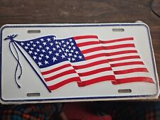 U.S. AMERICAN FLAG METAL VINTAGE 1990S LICENSE PLATE  picture