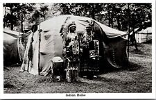Postcard Indian Chief in front of his home~138890 picture