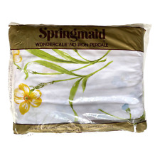 Vtg Wondercale Springmaid Double Fitted Bed Sheet Floral Flowers New Sealed USA picture