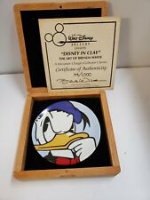 VTG 1995 DISNEY IN CLAY MINI DONALD CHARGER BRENDA WHITE  ETCHED WOOD BOX COA picture