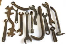 Vintage Antique LOT of 13 Assorted Wrenches & Tools / Rusted Auto kit picture