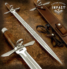 IMPACT CUTLERY RARE CUSTOM D2 ART DAGGER KNIFE SWORD STACKED LEATHER  picture